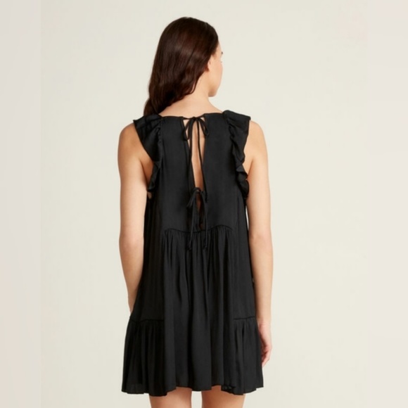 NEW Free People Want Your Love Mini Ruffle Doll Dress Boho Black Size S - Picture 9 of 10